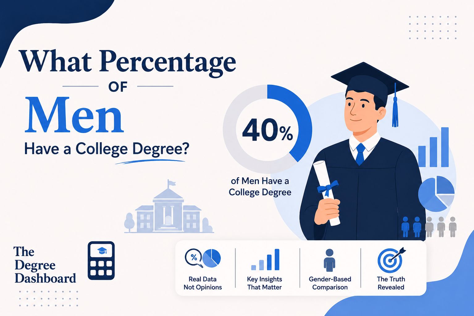 Bar chart showing educational attainment levels among American men aged 25 and older